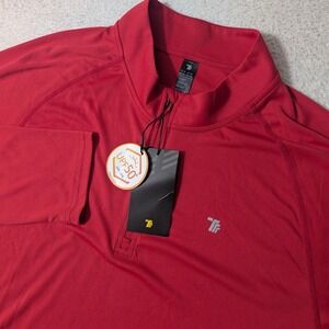TBY 1/4 Zip L/S Pullover Mens XL Red UPF 50+ Sun Protection Performance Top